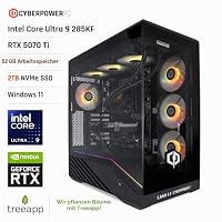 CYBERPOWERPC Luxe Gaming PC - Intel Core Ultra 9 285K, Nvidia RTX 5070 Ti, 32GB RAM, 2TB NVMe SSD, 750W PSU, Windows 11, Liquid Cooling, V100R – Ansicht 2