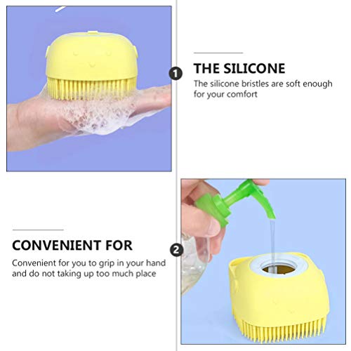 EXCEART Shampoo de Limpeza Escova de Banho Escova de Banho Escova de Banho De Silicone Bebê Acessóri