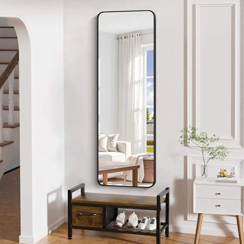 Image of DESBING 60 inch x 20 inchBathroom Mirror, Matte Black Wall Mirror with Metal Frame, Decorative Rectangular Vanity Mirror for Bedroom Bathroom Living Room Entryway (Horizontal /Vertical)