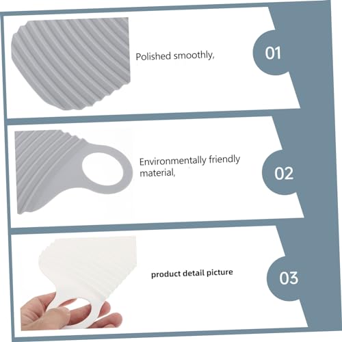 Holibanna 6pcs Mini Portable Washing Boards Small Soft Silicone Non-slip Washboards for Travel Laundry Underwear Gray and White Set - Image 2