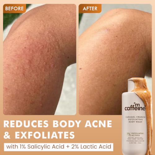 Image of mCaffeine Smooth & Odour-Free Body Duo | 7% Exfoliating Body Wash | Reduces Body Acne & Ingrown Hair | 3-in-1 Perfume Body Wash - Odour Control | Long Lasting Aqua Fresh Fragrance | 2% Salicylic Acid