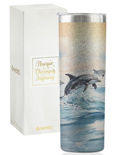 Onebttl Dolphin Gifts for Women, 20oz Stainless Steel Tumbler with Lid and Straw...