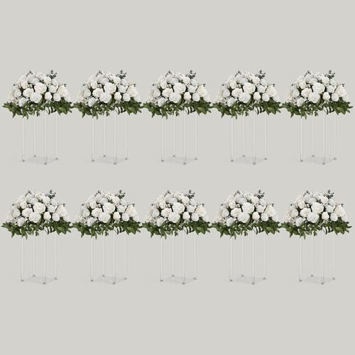 TEKXYZ Supporto per centrotavola in acrilico, 10 pezzi di 40 CM di altezza per fiori