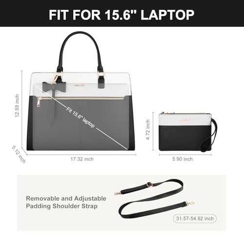 Bolso tote laptop mujer espacioso para evitar dolor de hombro 5