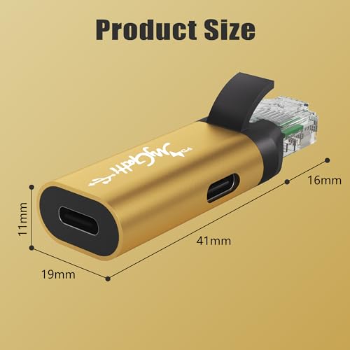 Image of USB C to Ethernet Adapter with 100W Power Delivery, RJ45 Male to USB C Female Network LAN Adapter, Built-in Smart Chip, 1Gbps, Charging and Surfing 2 in 1, Supports PC, Laptop, Tablet, Smartphone