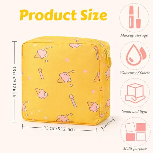 Image of 4Pcs Sanitary Napkin Storage Bag, Menstrual Period Bag Waterproof, Tampon Organizer Pouch Tampon Pad Holder for Purse, Pad Bag Feminine Care First Period for Teen Girls School