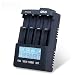 Opus BT - C3100 V2.2 Digital Intelligent 4 Slots LCD Battery Charger Compatible with Li-ion NiCd NiMh Batteries - US Plug (PURPLISH BLUE)