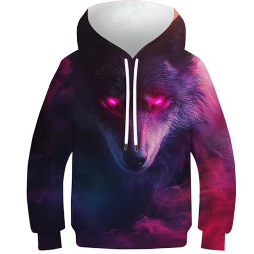 Sweat loup 3D avec poches fini les vêtements ternes pour enfants de 8 à 10 ans