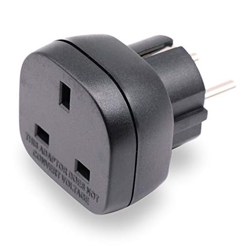 BS 8546 Zugelassen UK auf EU/DE Adapterstecker, 3-polig Elektronikgerät aus UK Adapter auf 2-polige EU-Steckdose/Deutschland Steckdose mit Sicherheitsverschluss (1 Stück Schwarz)
