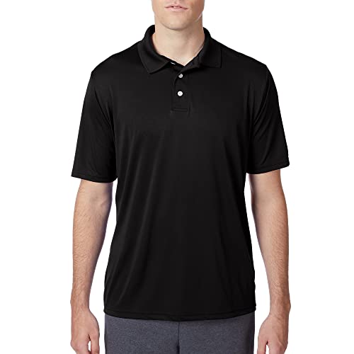 Hanes mens Hanes Sport Men's Cool Dri Men's Performance polo shirts, Black, Medium US