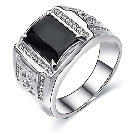 Men's ring, handmade jewellery, men's ring, black agate, gentleman ring, men's engagement ring, best gift for men. Black Cover