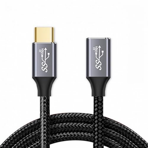 CY Cable USB-C USB 3.1 Type-C Male to Female Extension Data Cable 10Gbps 100W with Sleeve Compatible with iPhone 15 Laptop (200cm) - Image 2