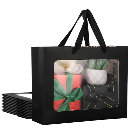 Sacs à provisions en papier moyen avec fenêtre pour vos cadeaux d'invités et ateliers