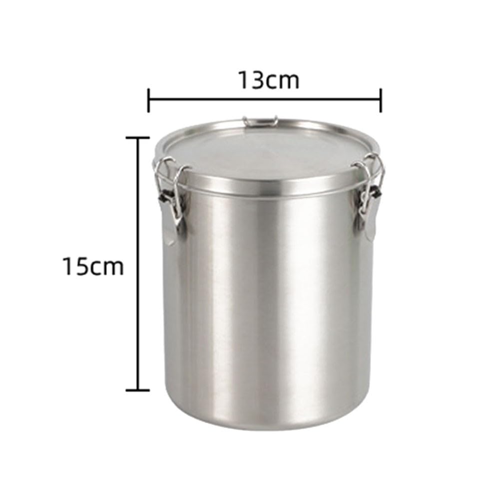 Frischhaltedose aus Edelstahl, luftdicht, mit 3 Ventildichtungen, versiegelter Behälter für Kaffeebohnen, Tee, Zucker, Mehl, Organizer, Tank, Silber (520/1000/1600/2500 ml)