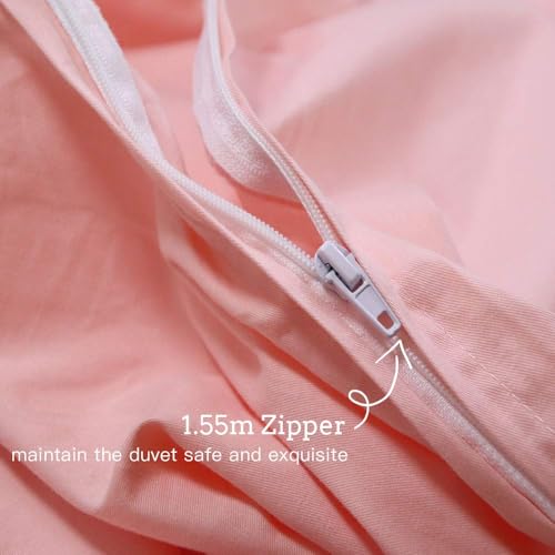 Image of ZonLi Duvet Cover for Weighted Blanket - Light Pink, 60'' x 80'', Breathable Soft Queen Size Removable Cooling Comforter Cover for All Season