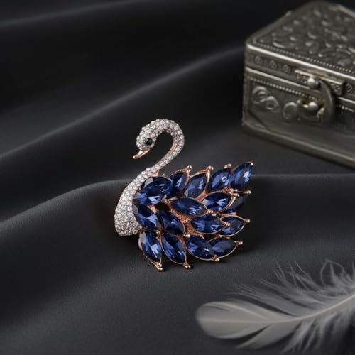 Image of Mahi Sparkling Studed Crystals Swan-Shaped Brooch Clothing Accessories for Women (PABP1101151PR)