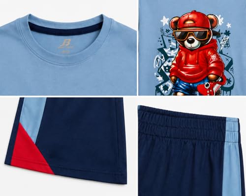 Image of Pro Athlete Boys Short Sets - 4 Piece Performance Graphic Tees and Tank Tops with Matching Boys Athletic Shorts (Sizes: 8-16)