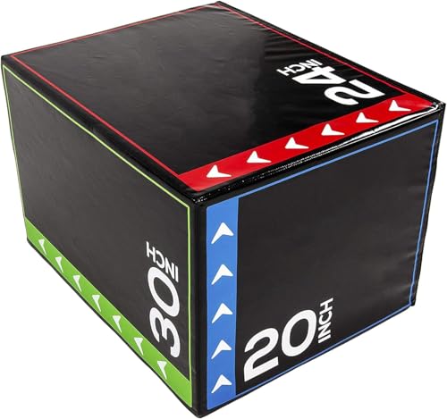 Image of Body maxx 3 in 1-20 Inch 24 Inch 30 Inch Foam Plyometric Box Jumping Exercise. Plyo soft box for jumping at home & club usage.