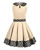 robe ancienne fille cercle complet jupe évasée BlackButterfly Enfants Robe Années 50 Vintage à Pois \'Zoey\' (Champagne, 7-8 Ans)