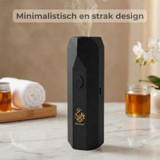 Bakhoor Peigne & Brûleur D'Encens Électrique - Diffuseur D'Arôme Cheveux Portable - Rechargeable USB - Pour Cheveux & Intérieur - Sans Fumée & Sûr - Coffret Cadeau De Luxe - Noir