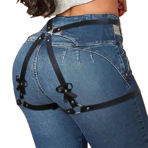 Plus Size PU Leather Garter Belt Goth Woman Lingerie Thigh Butt Suspenders Punk Waist Bondage Gothic