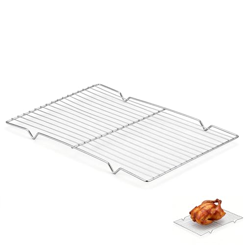 Roasting Rack for 9x13 Inch Pan Stainless Steel Roasting Rack Insert with Parallel Wires and Raised Feet Keeps Food Elevated for Even Broiling Easy to Clean Ideal for Chicken Turkey and Meat