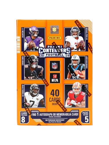 2024 Panini Contenders Football Trading Card Blaster Box (1 One Autograph or Memorabilia Card Per Box)