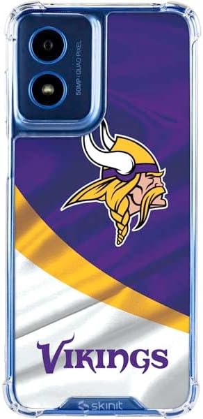 Skinit Clear Phone Case Compatible with Moto G Play 4G - Officially Licensed NFL Minnesota Vikings Design