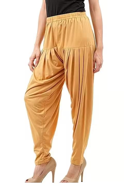 vee ess Ultra Soft Viscose Rayon Solid Attractive Pleated Pattern Casual_wear Patiala Pants for Womens-picture-11