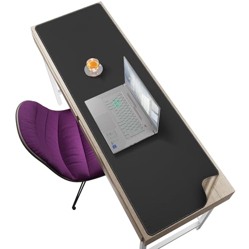 Grand tapis de souris de jeu et bureau double face imperméable noir