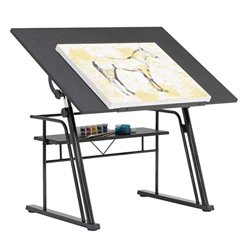 Studio Designs Zenith Craft Desk Drafting Table, Top Adjustable Drafting Table Craft Table Drawing Desk Hobby Table Writing Desk Studio Desk, Black, 13340 #TOP2