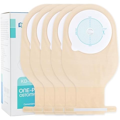 KONWEDA 10 PCS Colostomy Bags,One Piece Drainable Pouches for Ostomy Ileostomy Stoma Care, Cut-to-Fit Cover