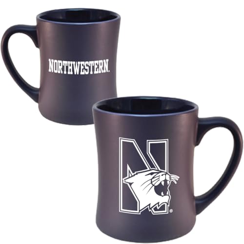 RFSJ Northwestern Wildcats Ceramic 16oz Sculpted Mug – Official Team Logo Coffee Cup – Handwash Recommended – Individually Boxed