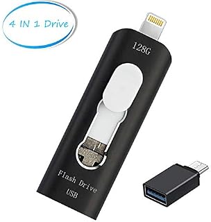 Flash Drive 128gb, USB 3.0 Lightning Storage 4 in 1 Photo Backup Memory