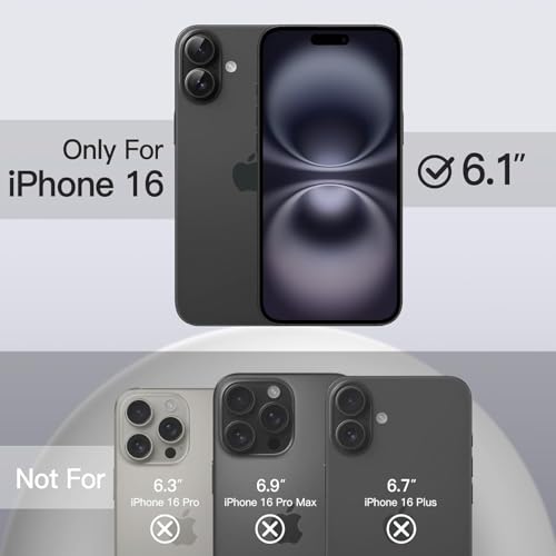 Image of SBMS Silicone Back Cover Case for iPhone 16 | Soft Micro-Fibre Lining Inside | Magsafe Print On Back Side Camera Protection Bump | Shockproof Back Cover Case iPhone 16 (Black)