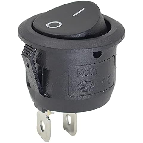 Casoter Black Round Rocker Switch 2-Pin Cover