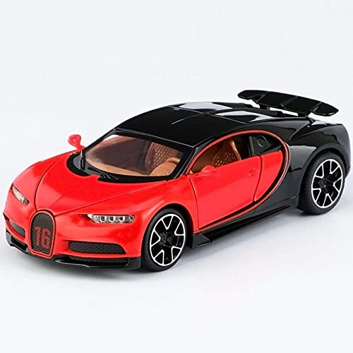 Image of 1:32 Diecast Metal Car Model Chiron Toy Cars For Kids Pull Back Openable Doors With Light Sound|Multicolor