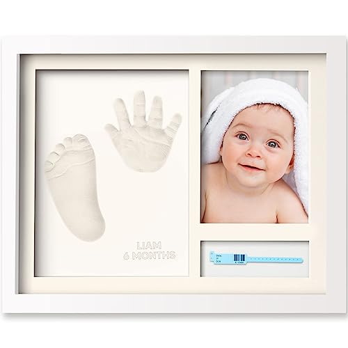 Image of KeaBabies Baby Footprint Kit - Newborn Hand and Footprint Keepsake Frame, Nursery Picture Frame, Personalized New Mom Gifts & Baby Shower Gifts for Boys,Girls Nursery Decor(Alpine White)