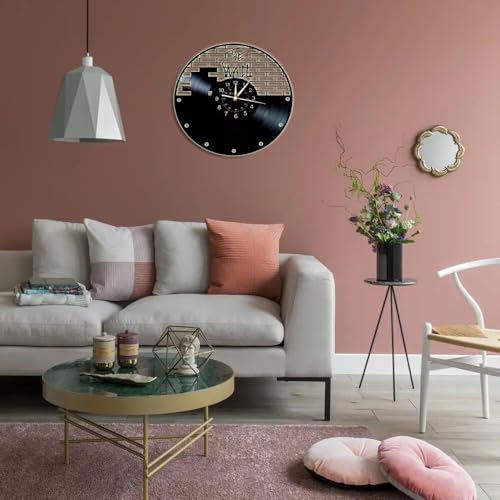 Smotly Horloge Murale en Vinyle, décoration Murale thème Pink Floyd Grande Horloge, Cadeau Horloge Murale créative Main idéale (Crochet Cadeau) – vue 2