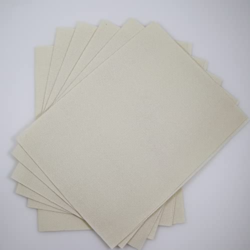 Image of KCS 6 pc of 12 inch x 18 inch 14CT Counted Cotton Aida Cloth Cross Stitch Fabric (Cream)