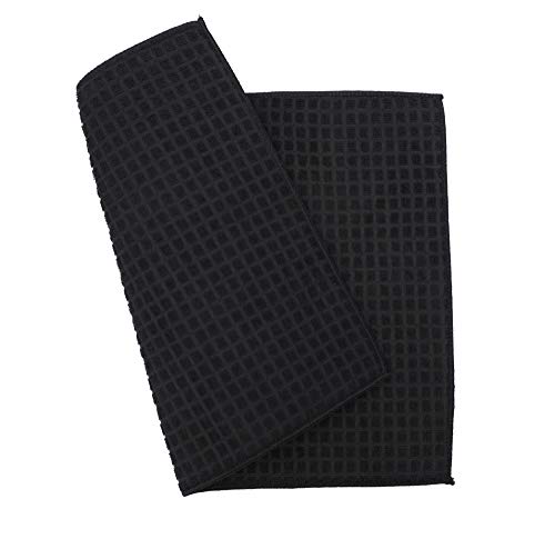 Image of Store2508 Microfiber Reversible Dish Drying Mat (Pack of 2) (38 * 51 Cm Each) (Black)