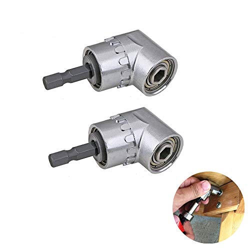 2 piezas Taladro de ángulo recto, 4EVERHOPE Controlador de ángulo recto de 105 grados Extensión de ángulo Destornillador eléctrico Taladro Adjunto Broca hexagonal