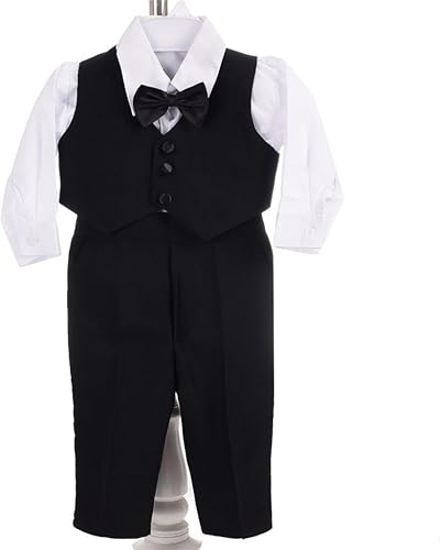 Miniatura 5 de Lito Angels Conjunto clásico de esmoquin con cola para bebé, traje de boda, 5 piezas, 039