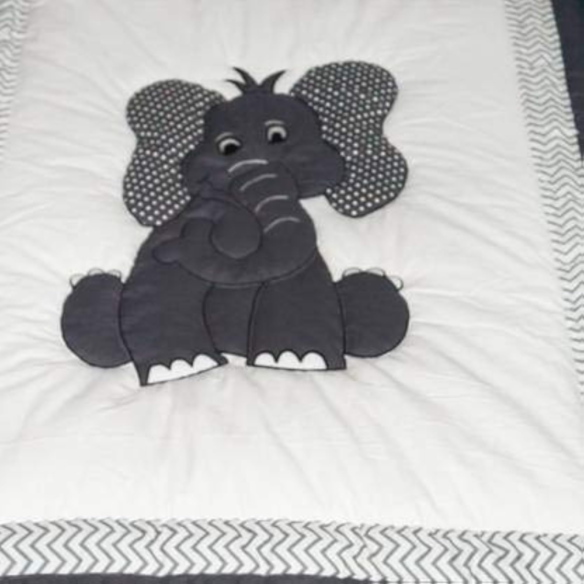 Animal Crib AC Blanket (Cotton, Black and White)