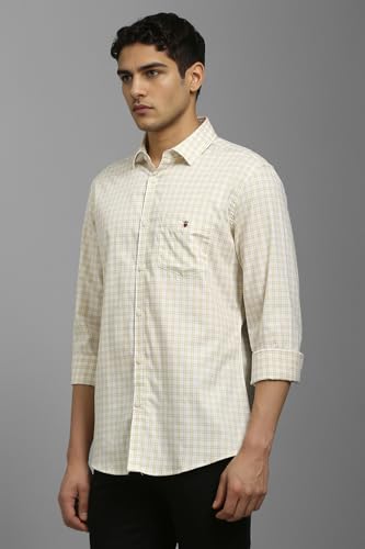 Image of Louis Philippe Men's Slim Fit Premium Cotton Easy Care, Soft Handfeel Full Sleeve Checks Casual Shirt