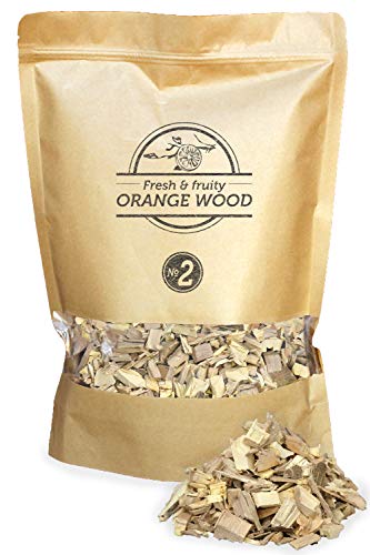 Smokey Olive Wood 1'7 litres, copeaux de Bois d'orange pour Barbecue et Fumer, Taille 5 mm-1 cm