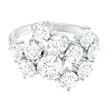925 Sterling Silver 4.14 Carat Round Moissanite Cluster Style Women Wedding Engagement Promise Ring- Christmas Ring, Gift For Her_6