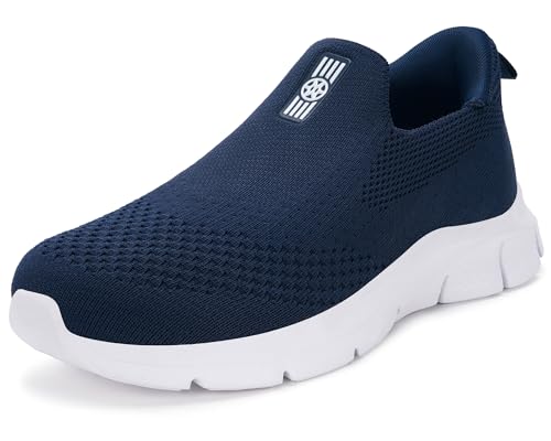 Baskets Mode Femme Chaussures de Course Homme Slip on Sneakers Respirante Fitness Chaussures de Sport Running Bleu 39EU