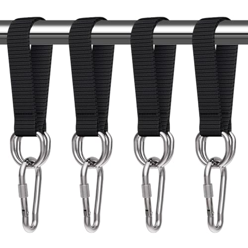 Eniyou 4 Pièces Sangle Balancoire Arbre Sangle Hamac Arbre 25 cm x 25 mm avec 4 Mousquetons 4 Anneaux en D Robuste Et Durable Facile À Installer pour Suspendre Balançoires Hamacs Chaises Suspendues