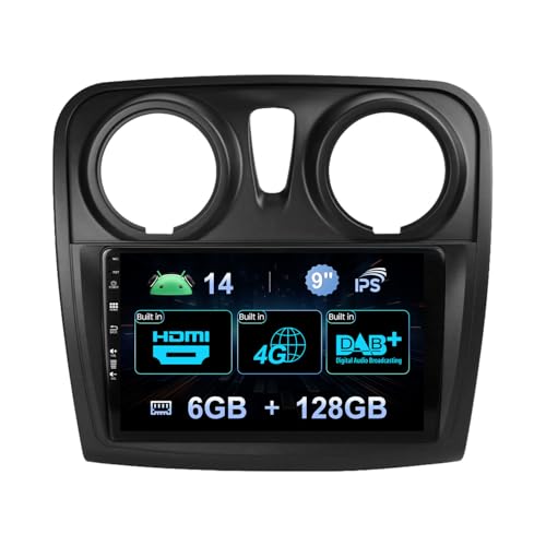 9 Pollici IPS Autoradio Per Renault Dacia Logan 2 Sandero 2012-2017 Android GPS Bluetooth WIFI DAB+4G RDS FM AM Camera SWC Carplay Auto DSP USB Fast-Boot6GB+128GB